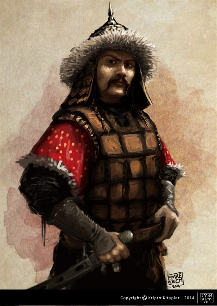 Portrait of a Turkish warrior in historical armor