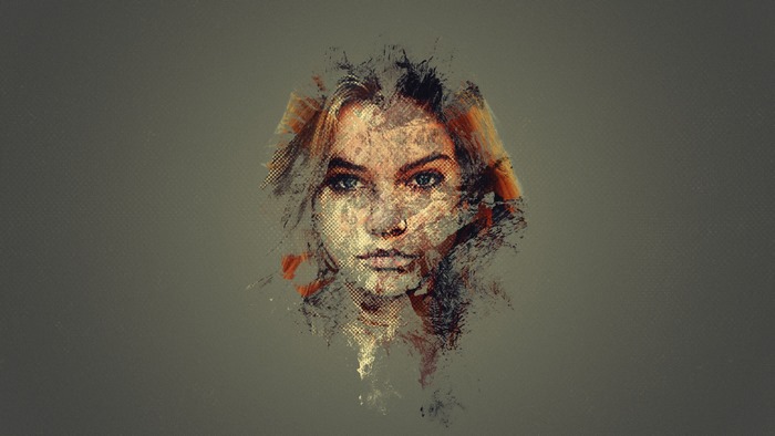 Abstract portrait of Barbara Palvin