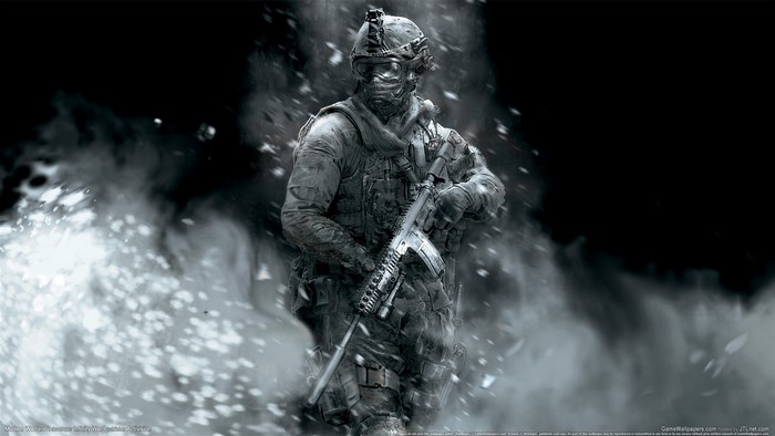 Soldier from Call of Duty: Modern Warfare 2 holding a rifle
