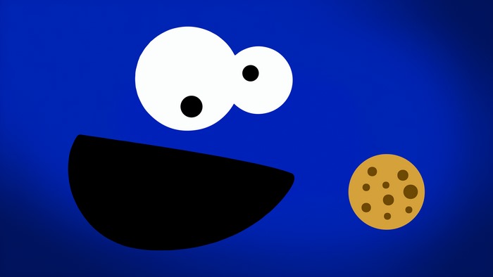 Cookie Monster with a cookie