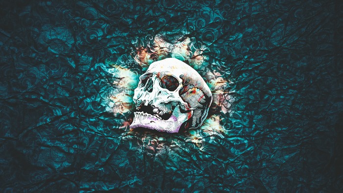 Skull with Abstract Pattern Texture