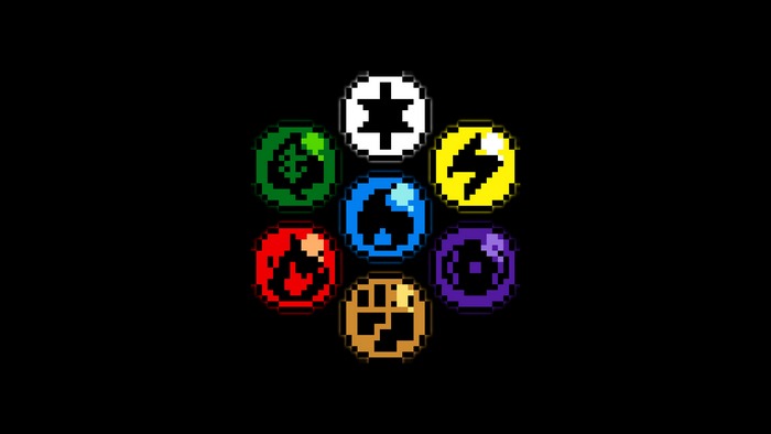 Pokemon elements pixel art