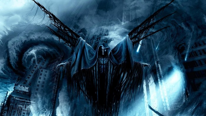 Grim Reaper in a Destroyed City