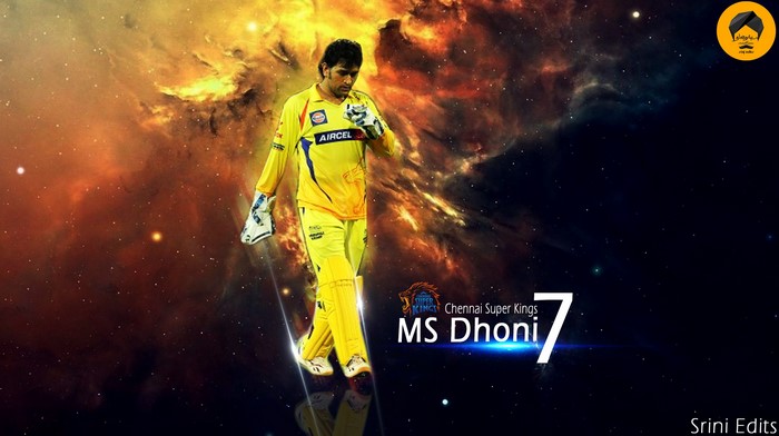 MS Dhoni from Chennai Super Kings in a galaxy