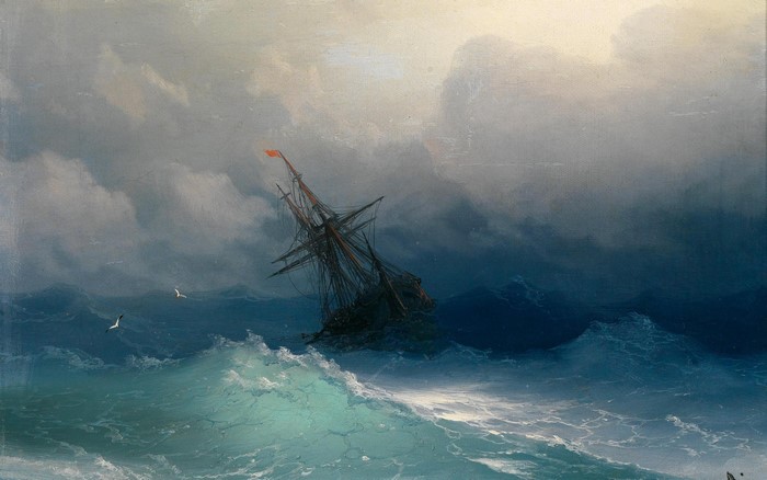 Ship in a Storm by Ivan Aivazovsky