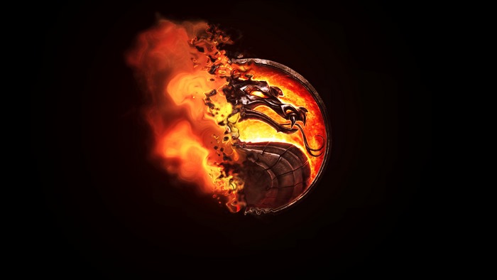 Mortal Kombat Dragon Logo on Fire