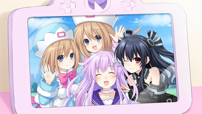 Nepgear, Ram, Uni, and Neptune from Hyperdimension Neptunia