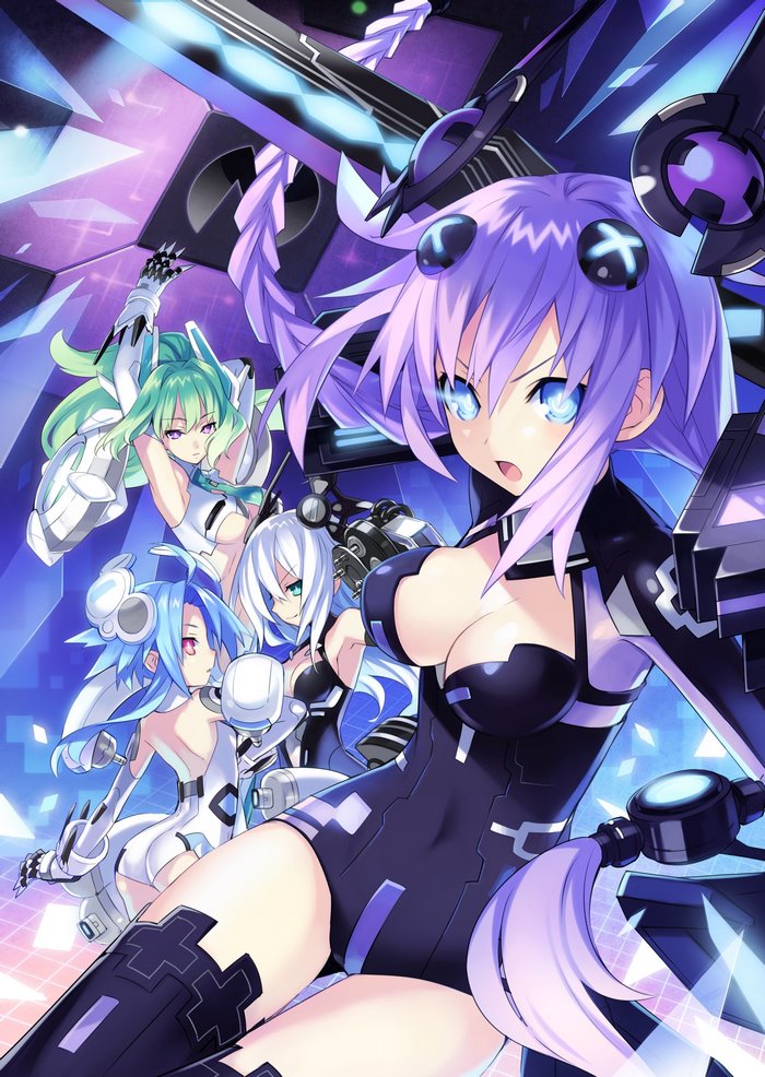 Hyperdimension Neptunia Anime Girls Neptune Blanc Vert Noire
