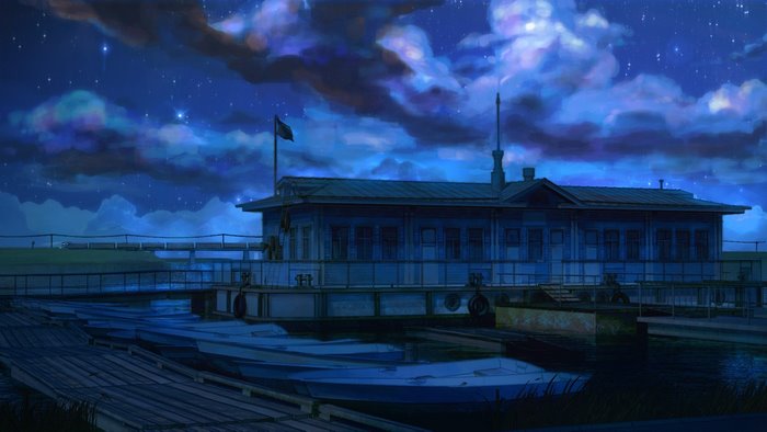 Everlasting Summer boat at night pier