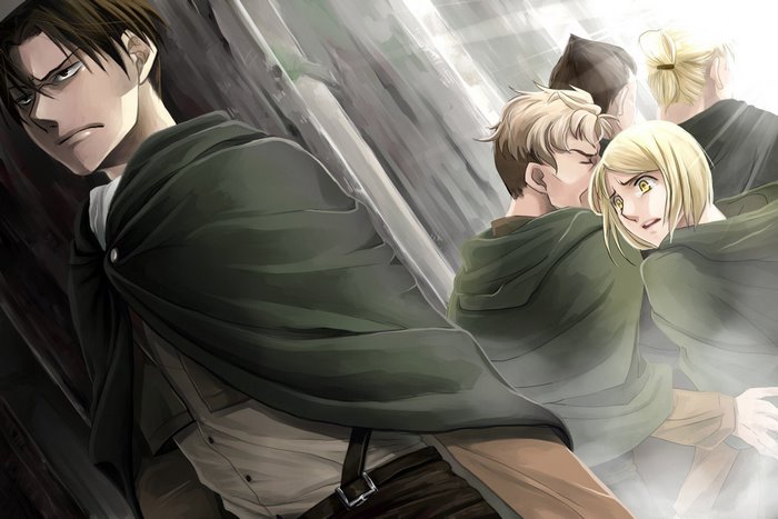 Levi Ackerman and Survey Corps from Attack on Titan
