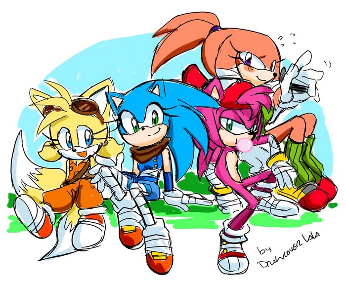 Sonic Boom characters Tails, Sonic, Amy, and Knuckles