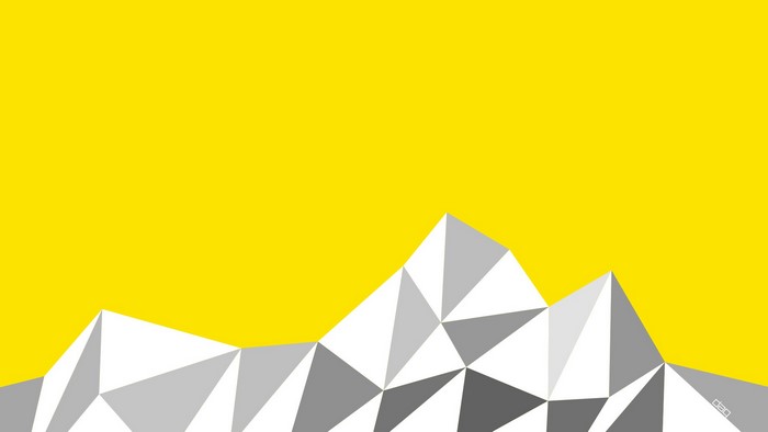 Geometric Mountains on Yellow Background