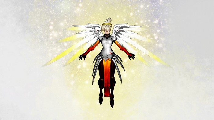 Mercy from Overwatch with wings