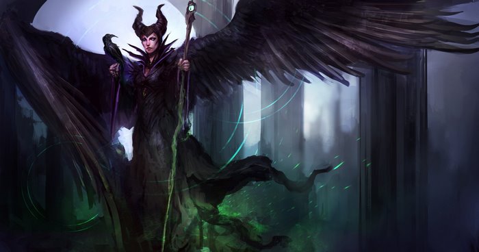Maleficent with Raven from Sleeping Beauty