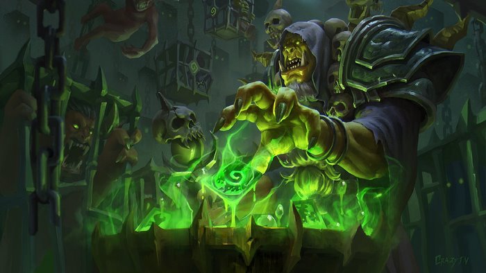 Gul'dan from World of Warcraft performing dark magic