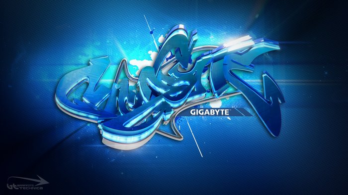Gigabyte Graffiti Technica Blue Abstract