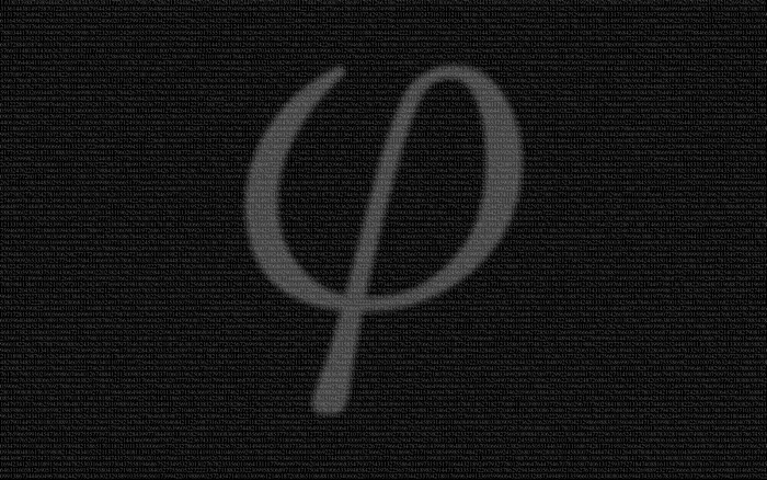 Phi symbol formed by numbers