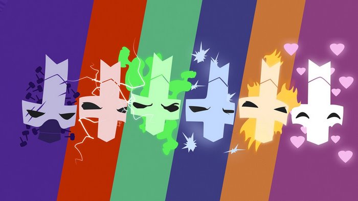 Castle Crashers characters with elemental effects
