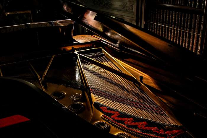 Steinway Grand Piano Interior with Strings