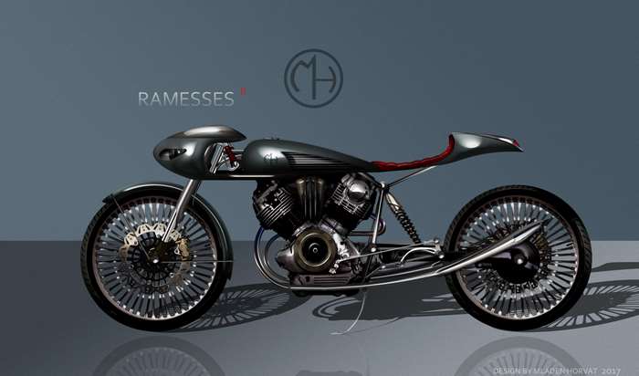 Ramesses II cafe racer motorcycle design