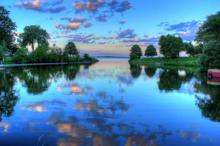 Serene Lake Reflection at Twilight in Wisconsin