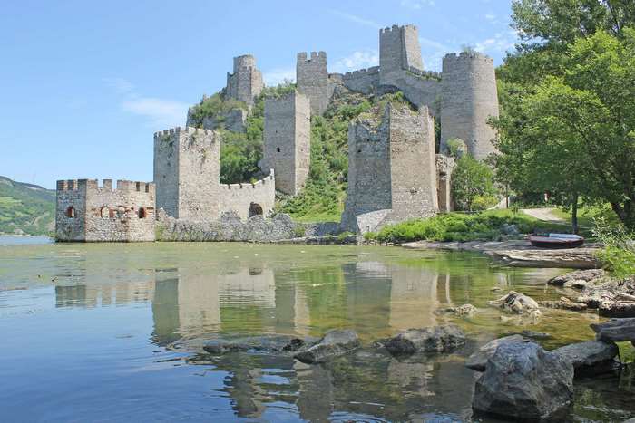 Golubac Fortress on the Danube River in Serbia
