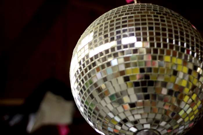 Disco ball with mirror tiles