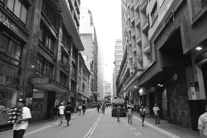 People walking on a street in Sao Paulo 4K