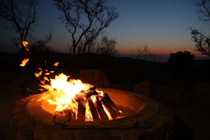 Campfire in the Bushveld at Dusk