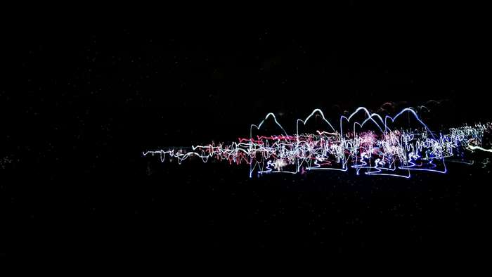 Light painting abstract with colorful streaks