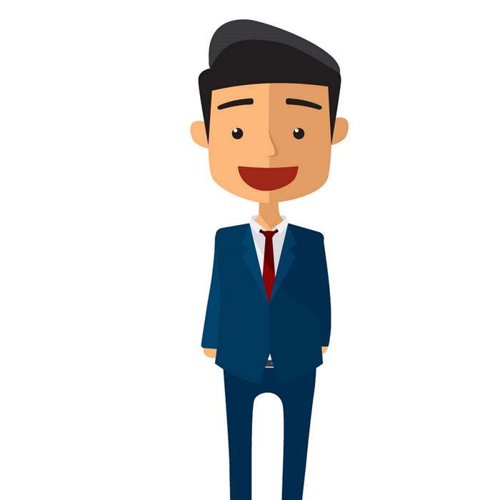 A cartoon businessman in a suit