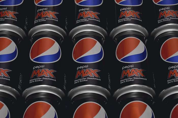 Pepsi Max cans stacked
