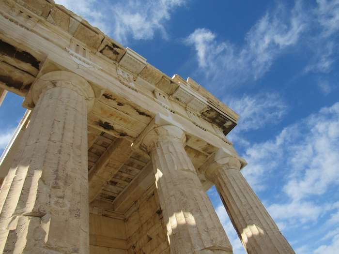 Ancient Greek Columns and Sky