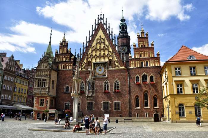 Wroclaw Town Hall and Market Square, Poland