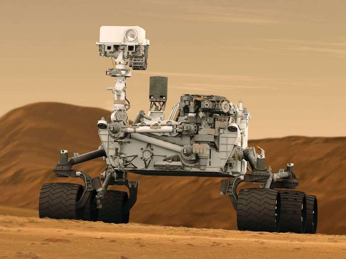 Mars Rover Curiosity on Martian Surface