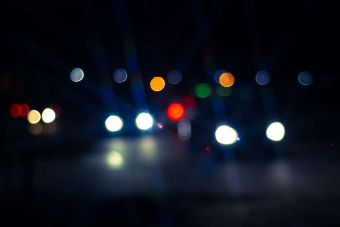 Blurred night lights bokeh