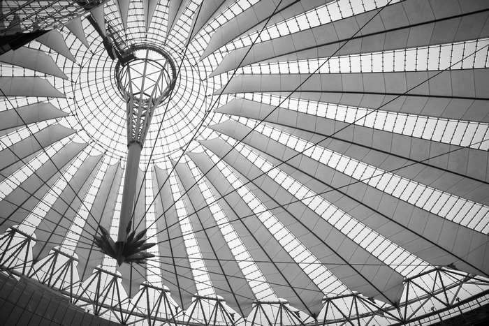 Sony Center roof structure in Berlin, Germany