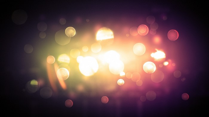 Bokeh lights with yellow, orange, and purple glow