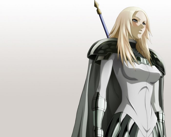 Girl with blonde hair and armor from Claymore