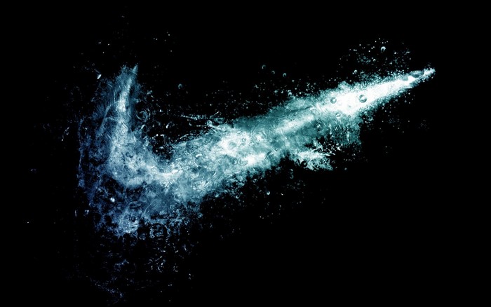 Nike Logo made of water splashes