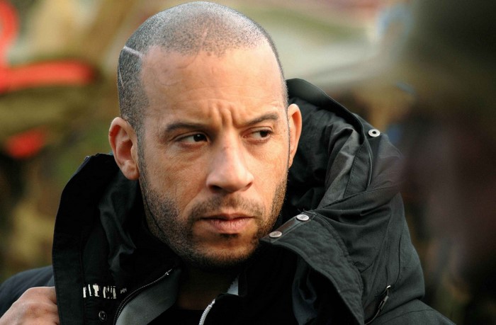 Vin Diesel wearing a black hood