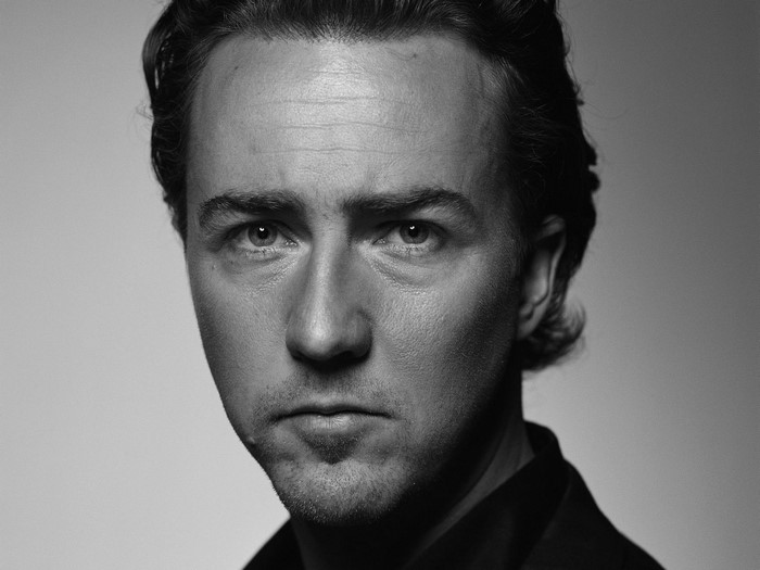 Edward Norton black and white portrait