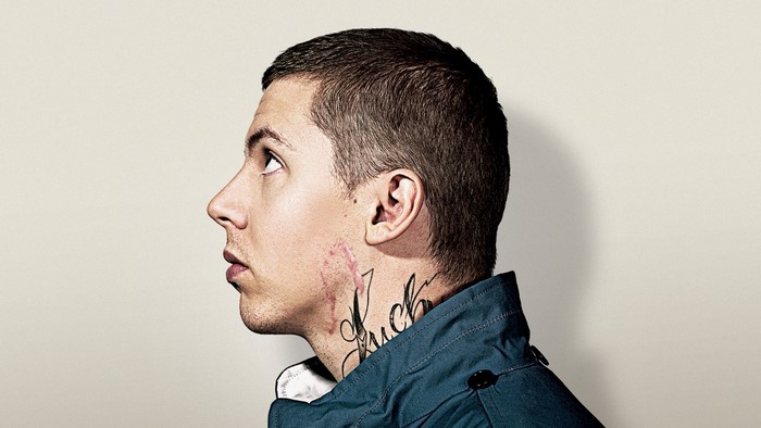 Professor Green looking up