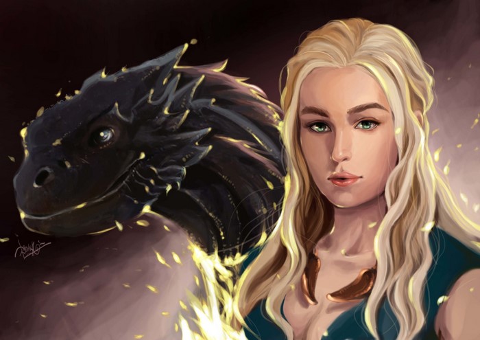 Daenerys Targaryen and dragon from Game of Thrones