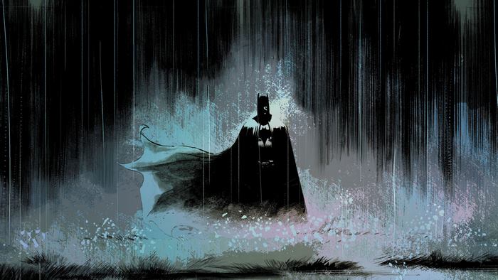 Batman in the rain