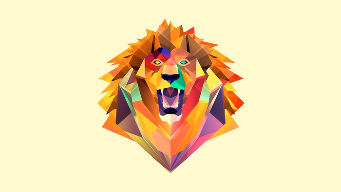 Abstract Geometric Lion Head