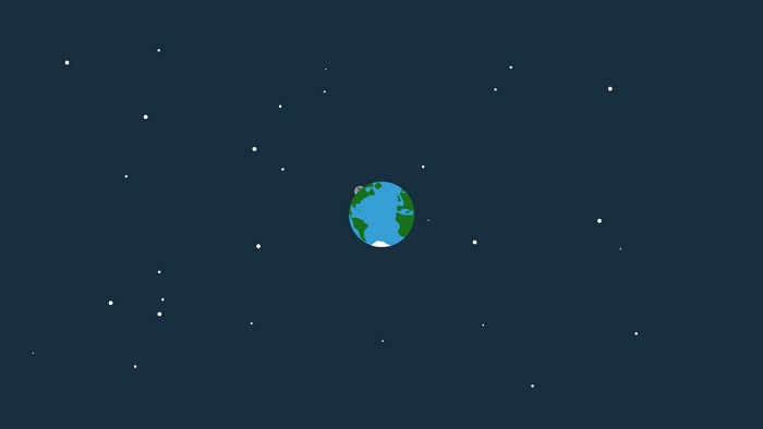 Earth and Moon in Space