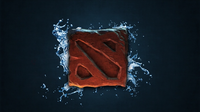 Dota 2 Game Logo with Water Splash Effect