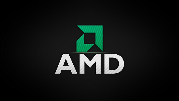 AMD logo and text on black background