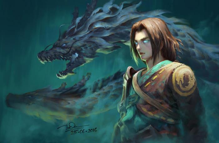 Man and Dragon Artwork